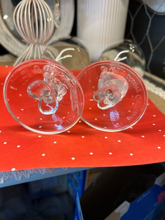 VTG Disney Mickey & Minnie 3D Figure Stem Wine Glass Set w/ Box Disney Wedding - Picture 9 of 16